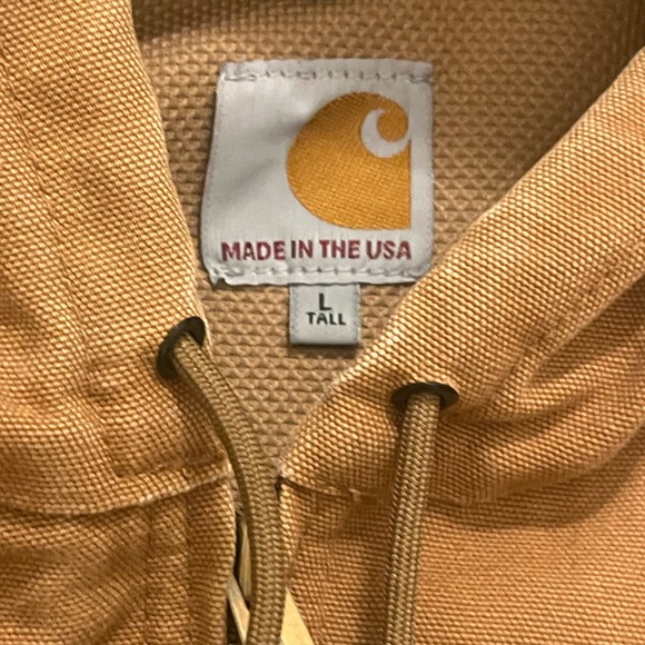 Carhartt Made in USA Distressed Jacket Cotton Duck Hooded Jacket J131BRN - Picture 10 of 10